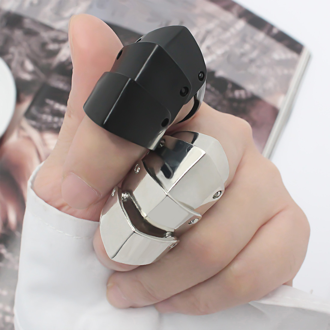 Ig Style Punk Classic Style Geometric Alloy Irregular Men's Rings display picture 3