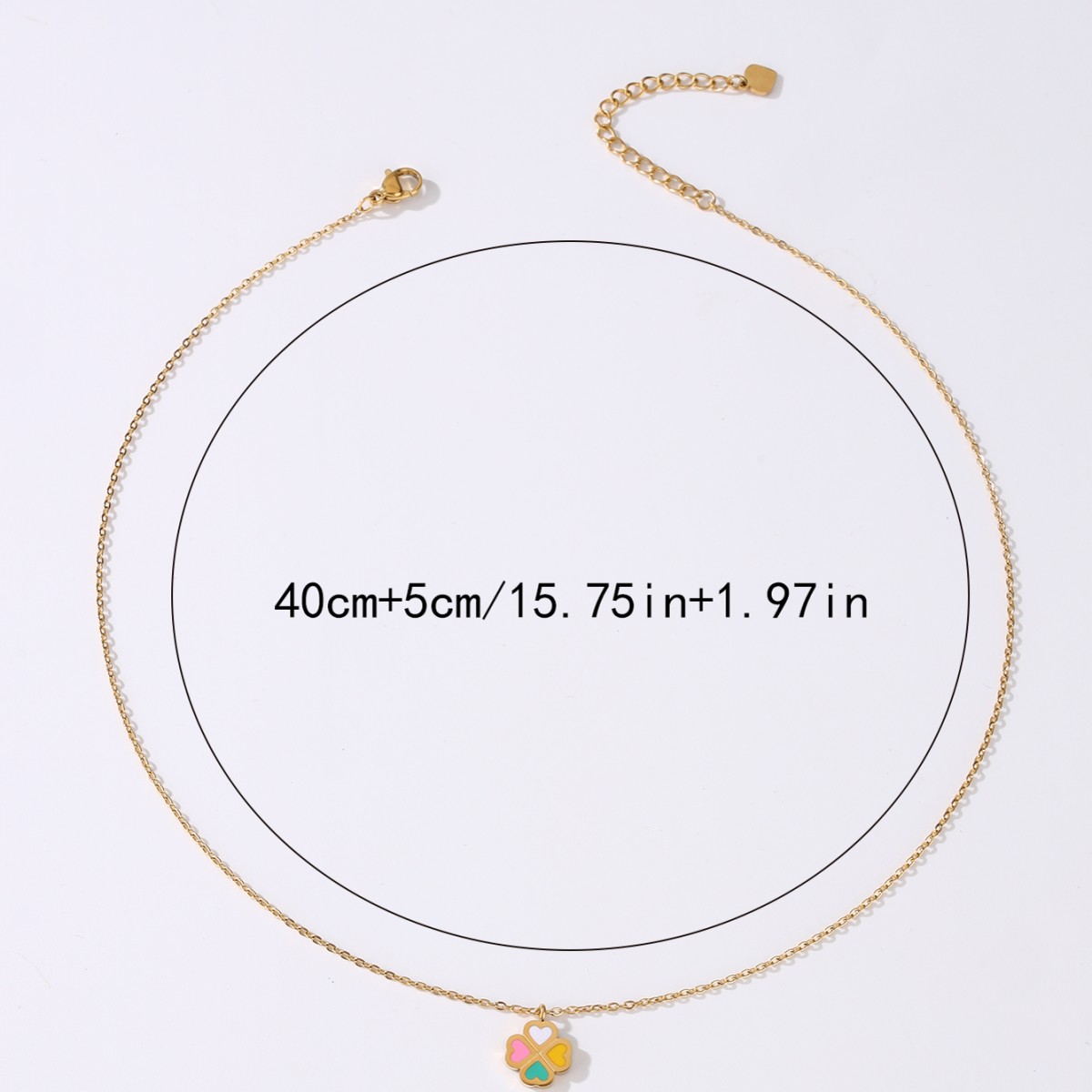 Wholesale Simple Style Heart Shape Stainless Steel Enamel 18k Gold Plated Pendant Necklace display picture 2