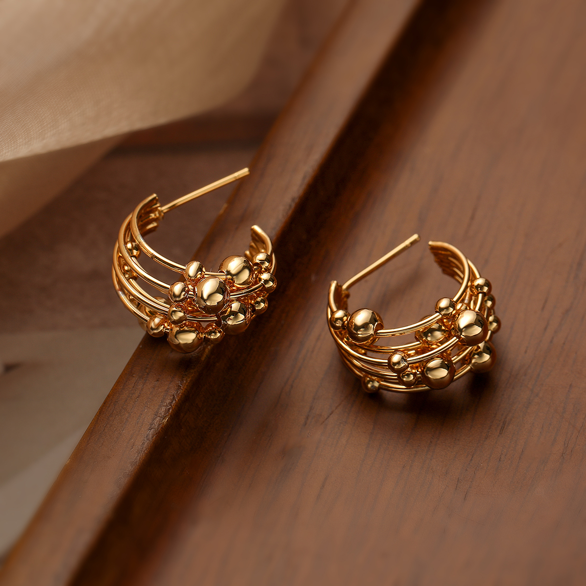 1 Pair Simple Style Commute Geometric Plating Copper 18k Gold Plated Ear Studs display picture 3