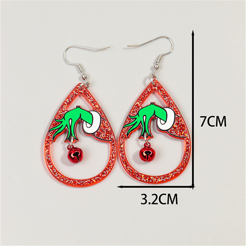 1 Pair Simple Style Classic Style Color Block Printing Arylic Drop Earrings display picture 1