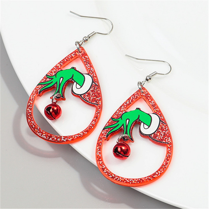 1 Pair Simple Style Classic Style Color Block Printing Arylic Drop Earrings display picture 3