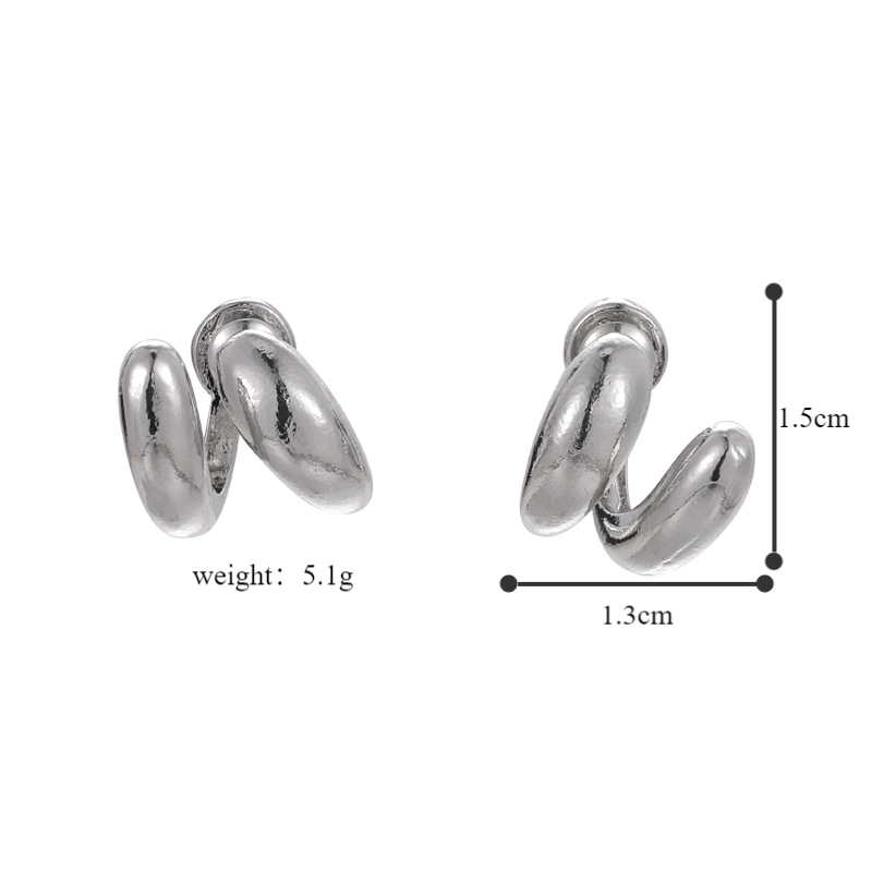 1 Pair Simple Style Solid Color Plating Alloy Gold Plated Silver Plated Ear Studs display picture 8