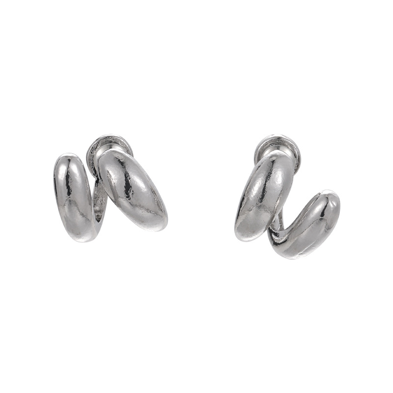 1 Pair Simple Style Solid Color Plating Alloy Gold Plated Silver Plated Ear Studs display picture 1