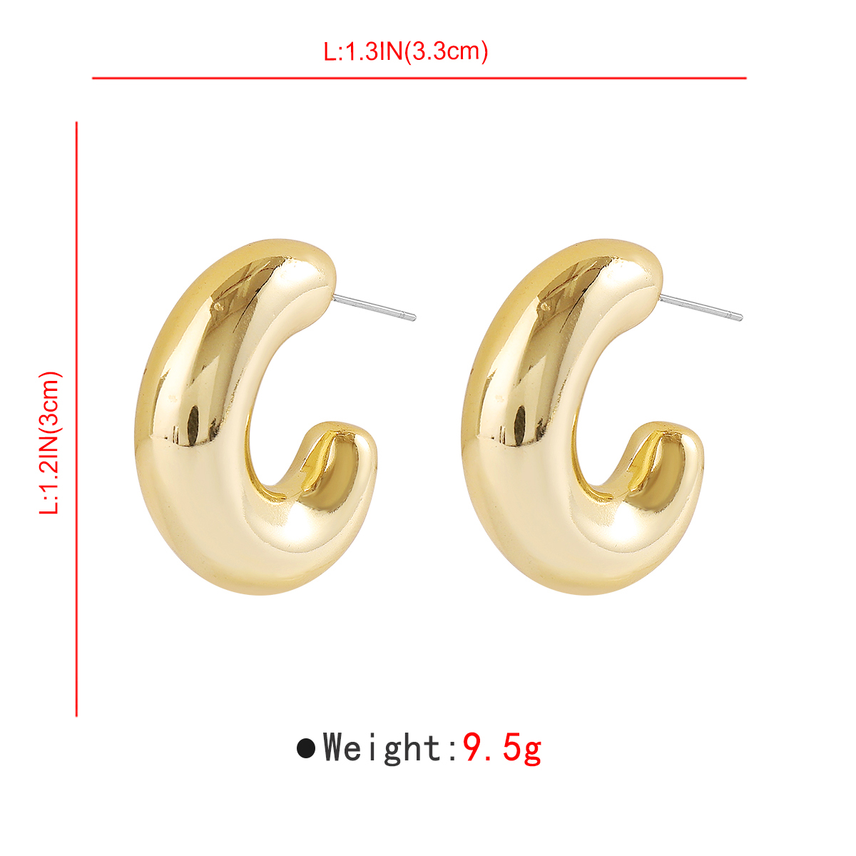 1 Pair Modern Style Simple Style Geometric Iron Ear Studs display picture 4