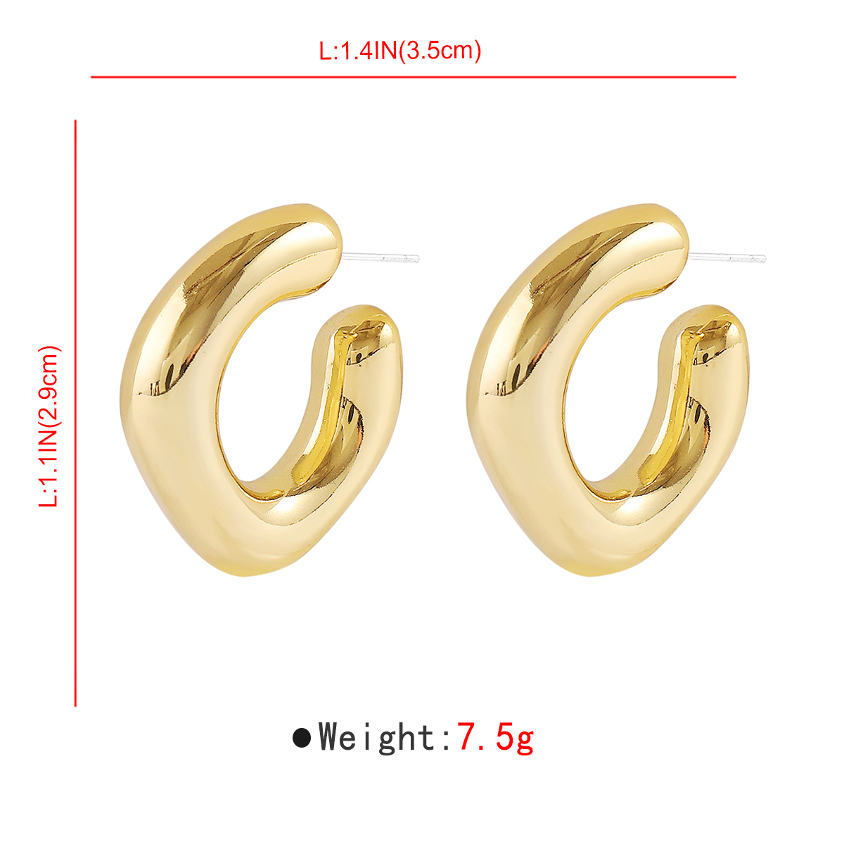 1 Pair Modern Style Simple Style Geometric Iron Ear Studs display picture 8