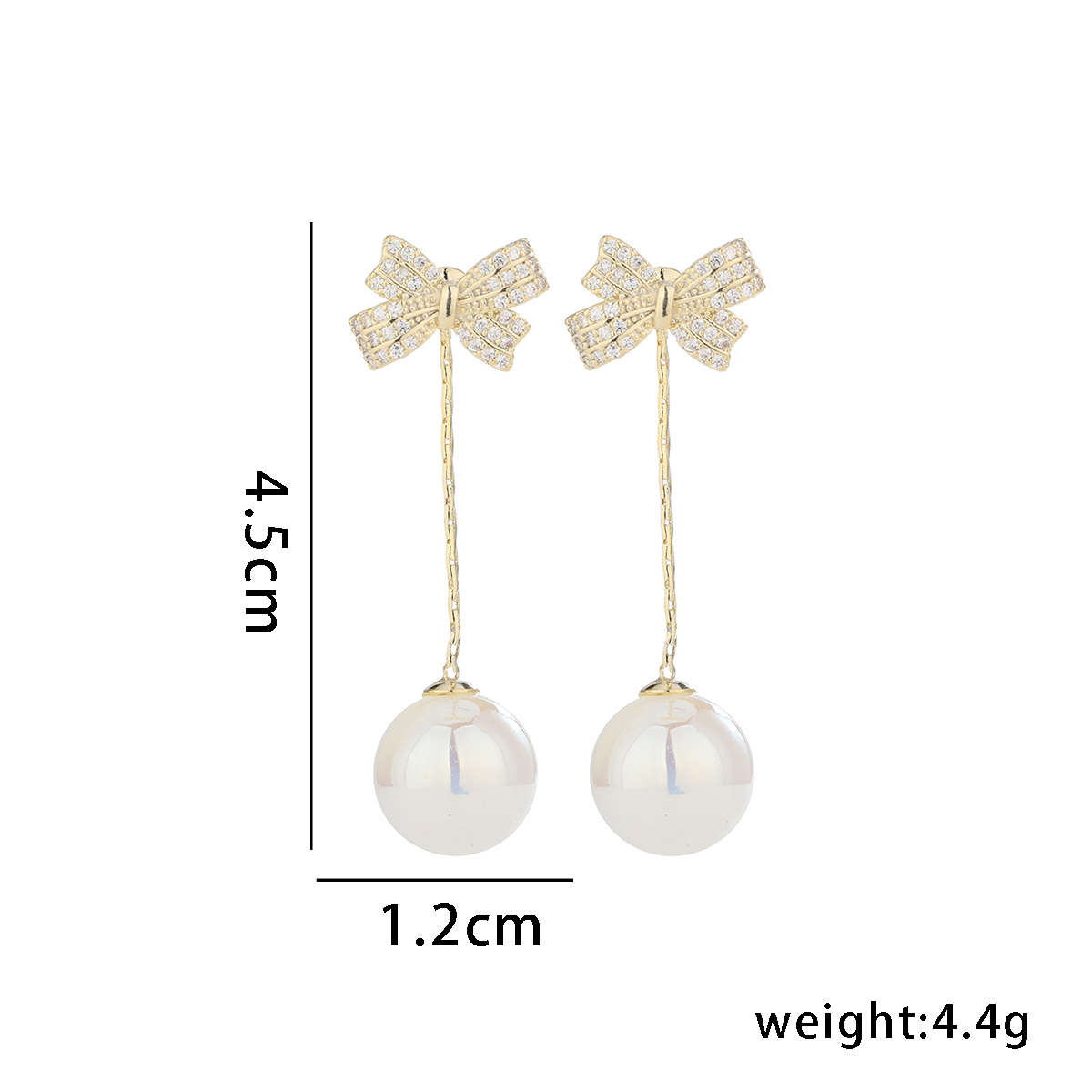1 Pair Simple Style Classic Style Bow Knot Plating Inlay Copper Zircon 14k Gold Plated Drop Earrings display picture 1