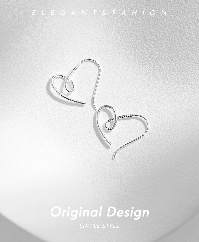 1 Pair Ig Style Sweet Simple Style Irregular Heart Shape Sterling Silver Silver Plated Ear Studs display picture 1