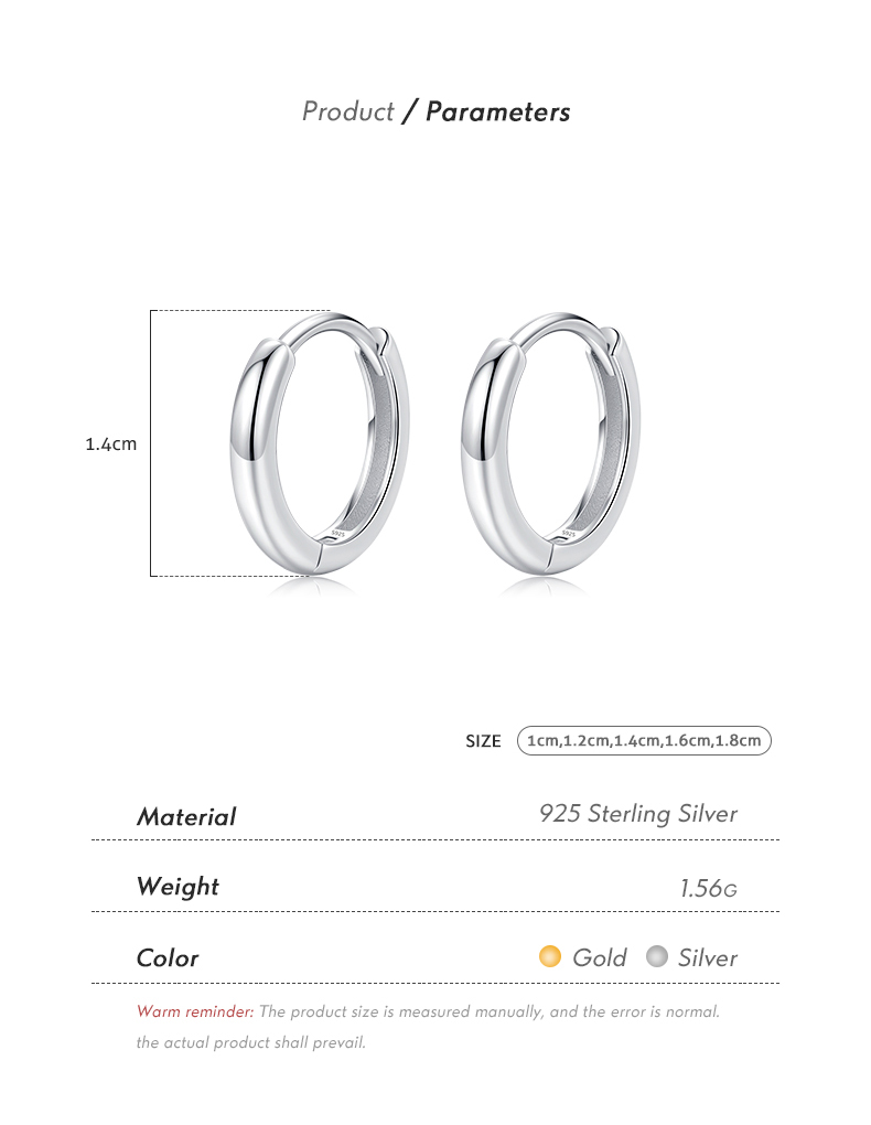 1 Pair Ig Style Elegant Sweet Round Plating Sterling Silver 18k Gold Plated Rhodium Plated Hoop Earrings display picture 4