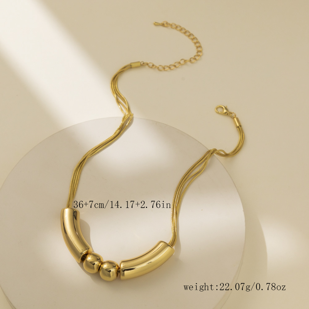 Wholesale Jewelry Simple Style Classic Style Solid Color CCB Zinc Layered Plating Necklace display picture 7