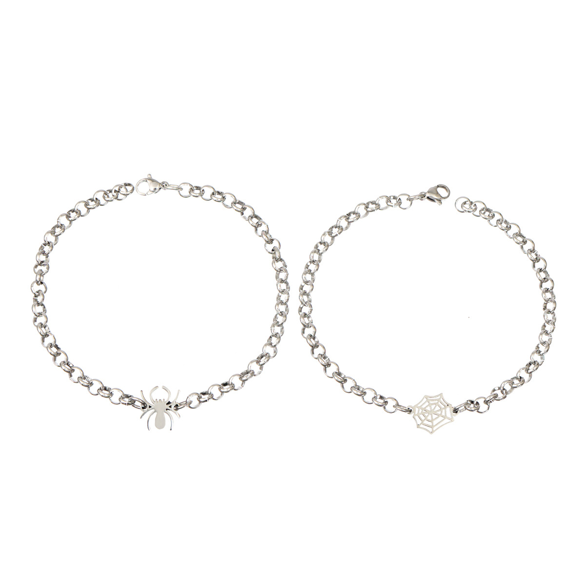 Simple Style Commute Spider Web Stainless Steel Chain Bracelets display picture 10