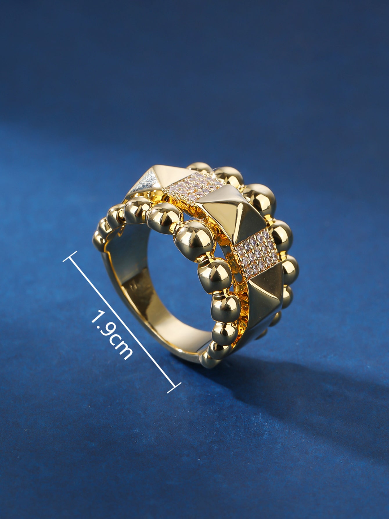 Elegant Streetwear Geometric Copper Plating Inlay Zircon Gold Plated Rings display picture 3