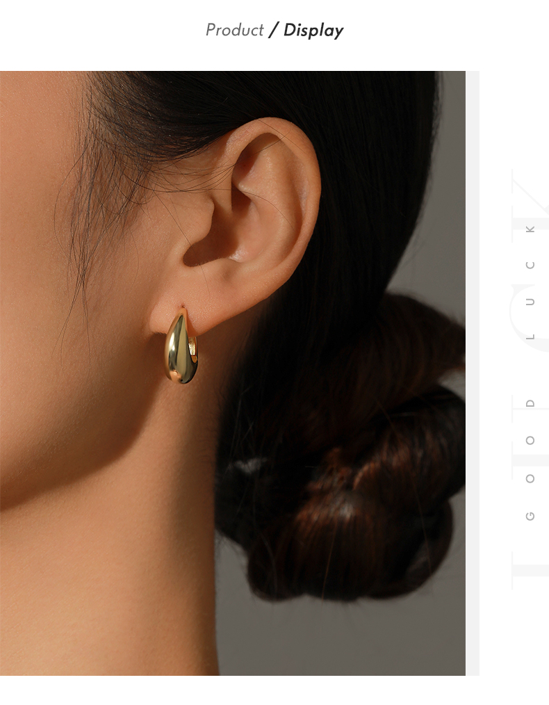 1 Stück Ig-stil Einfacher Stil Künstlerisch Irregulär Einfarbig Überzug Sterling Silber 18 Karat Vergoldet Versilbert Reif Ohrringe display picture 5