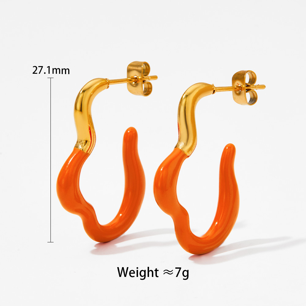 1 Pair Simple Style Classic Style Color Block Plating 304 Stainless Steel 16K Gold Plated White Gold Plated Gold Plated Earrings display picture 6