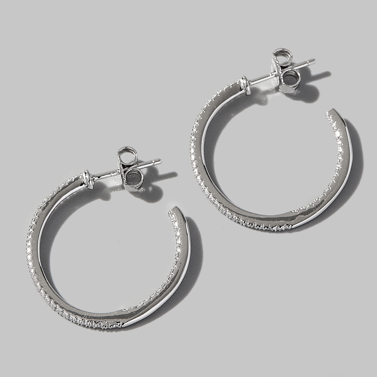 1 Pair Elegant Romantic Circle Plating Inlay Sterling Silver Zircon 14k Gold Plated White Gold Plated Hoop Earrings display picture 5