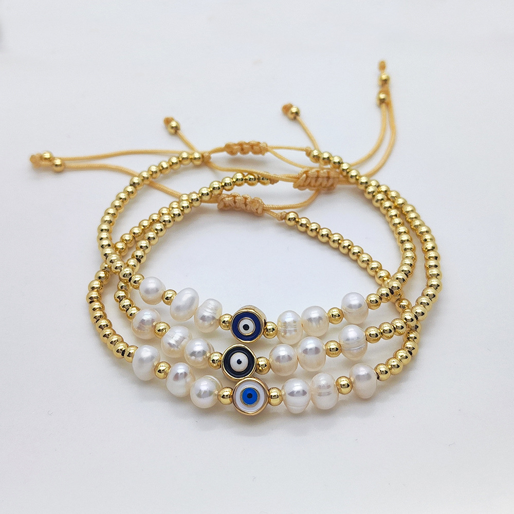 Einfacher Stil Klassischer Stil Teufels Auge Süßwasserperle Kupfer Perlen Armbänder display picture 2