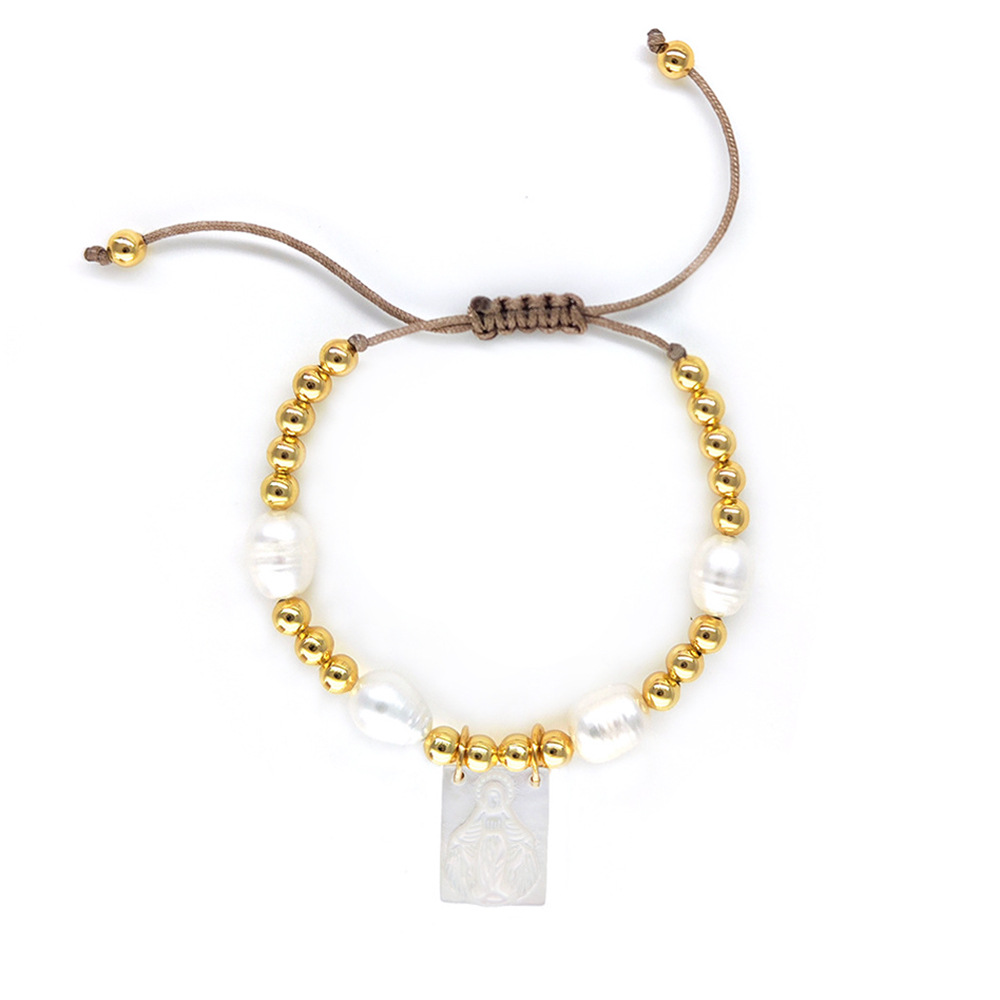 Einfacher Stil Klassischer Stil Kreuzen Süßwasserperle Kupfer Perlen Armbänder display picture 1