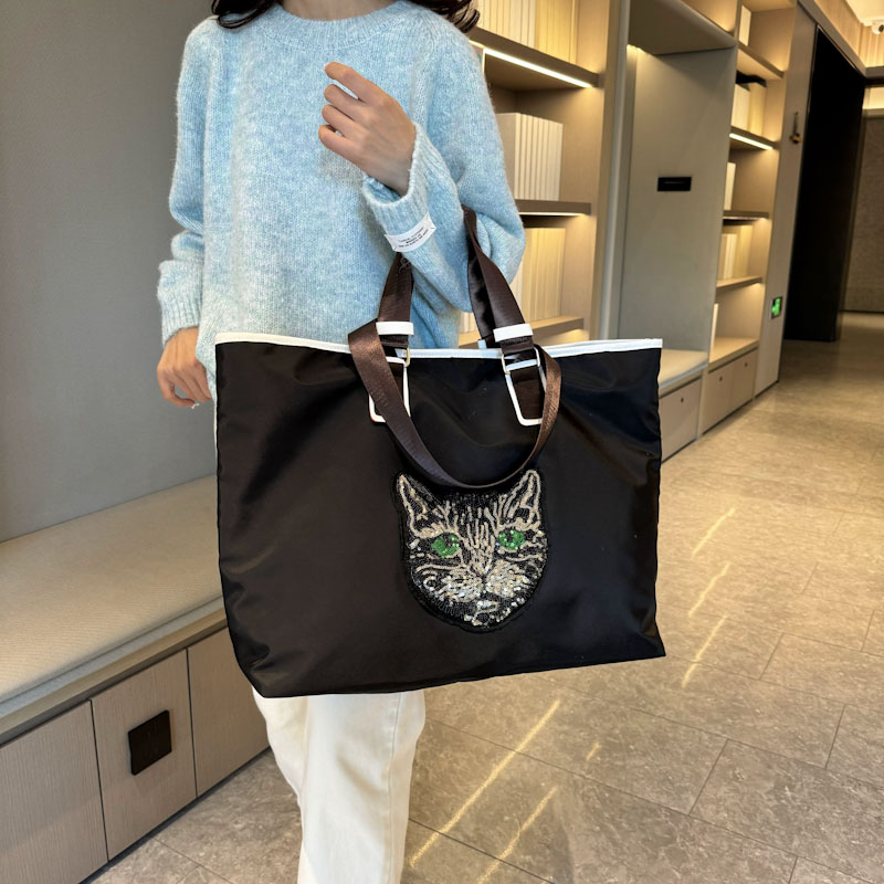 Frau Preppy-stil Klassischer Stil Strassenmode Katze Oxford-stoff Reise Taschen display picture 6