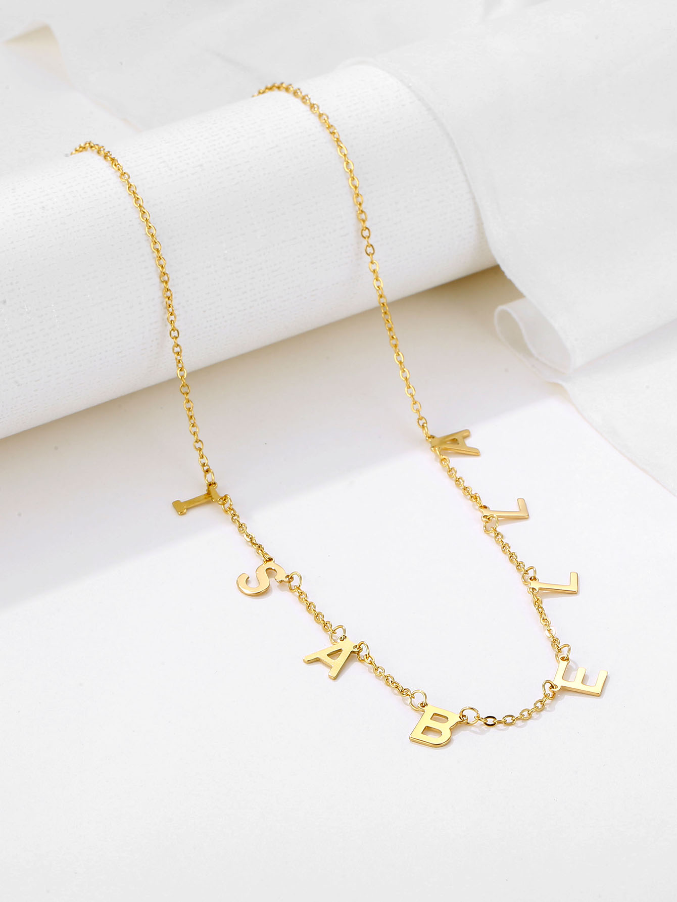 Simple Style Letter Stainless Steel Plating 18k Gold Plated Necklace display picture 3