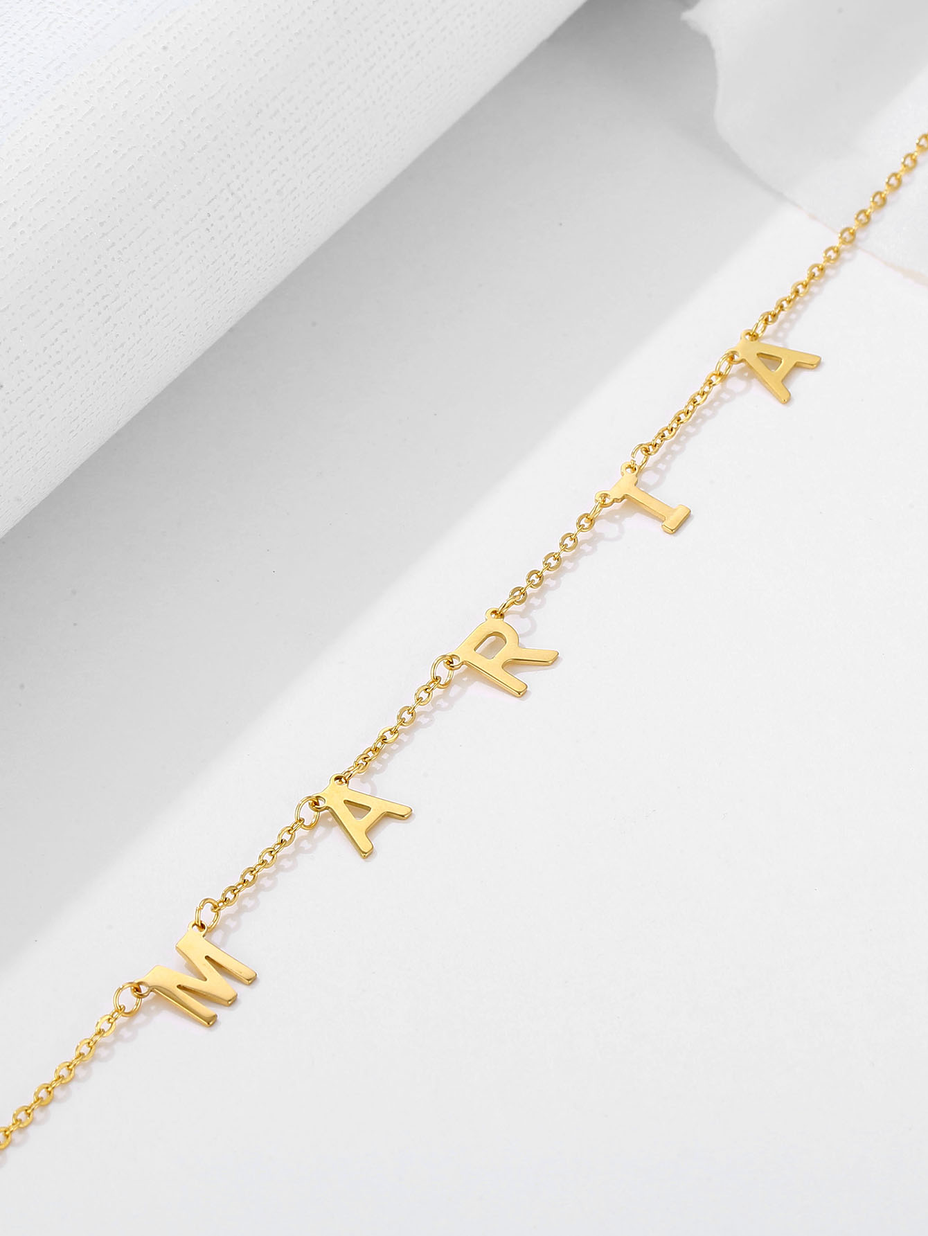 Einfacher Stil Brief Rostfreier Stahl Überzug 18 Karat Vergoldet Halskette display picture 15