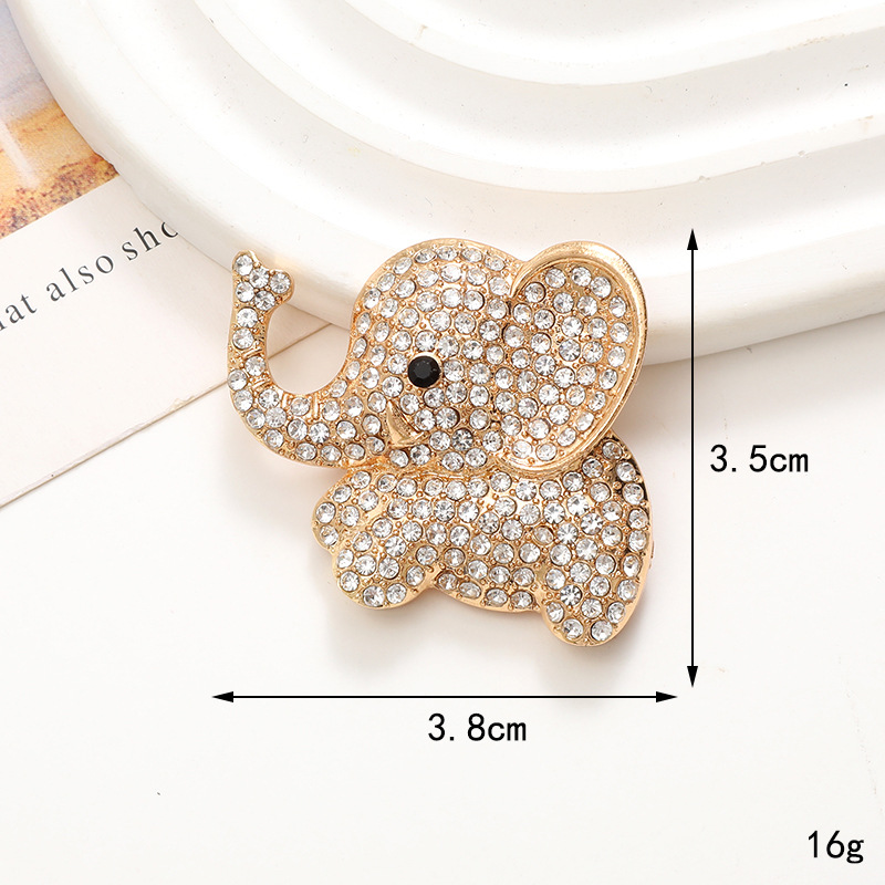 Simple Style Elephant Metal Inlay Zircon Jewelry Accessories display picture 1