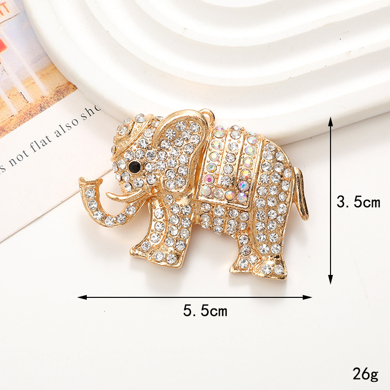 Simple Style Elephant Metal Inlay Zircon Jewelry Accessories display picture 2