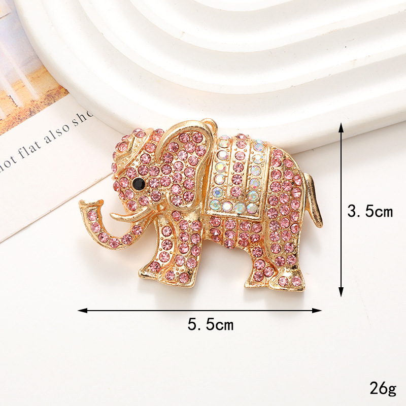 Simple Style Elephant Metal Inlay Zircon Jewelry Accessories display picture 3