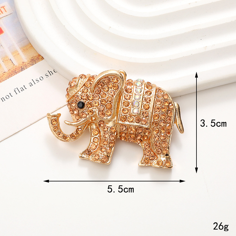Simple Style Elephant Metal Inlay Zircon Jewelry Accessories display picture 4