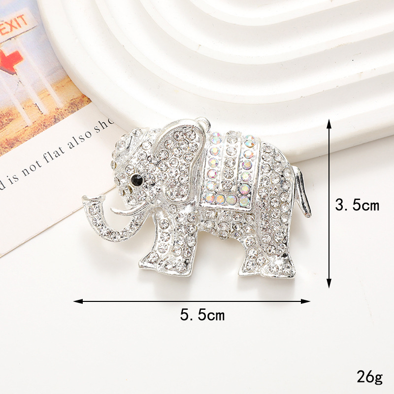 Simple Style Elephant Metal Inlay Zircon Jewelry Accessories display picture 5