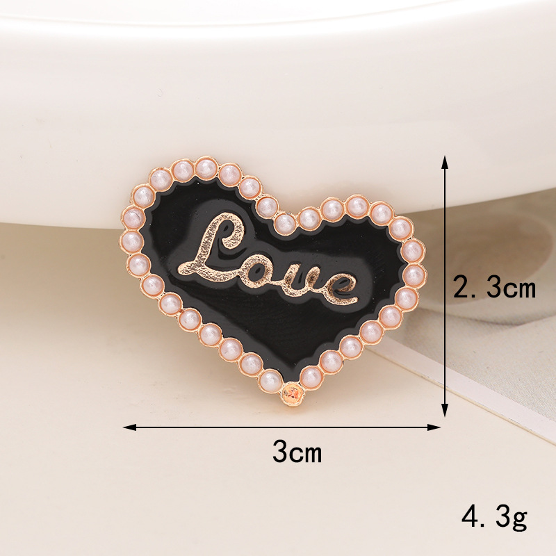Sweet Heart Shape Alloy Inlay Pearl Jewelry Accessories display picture 3