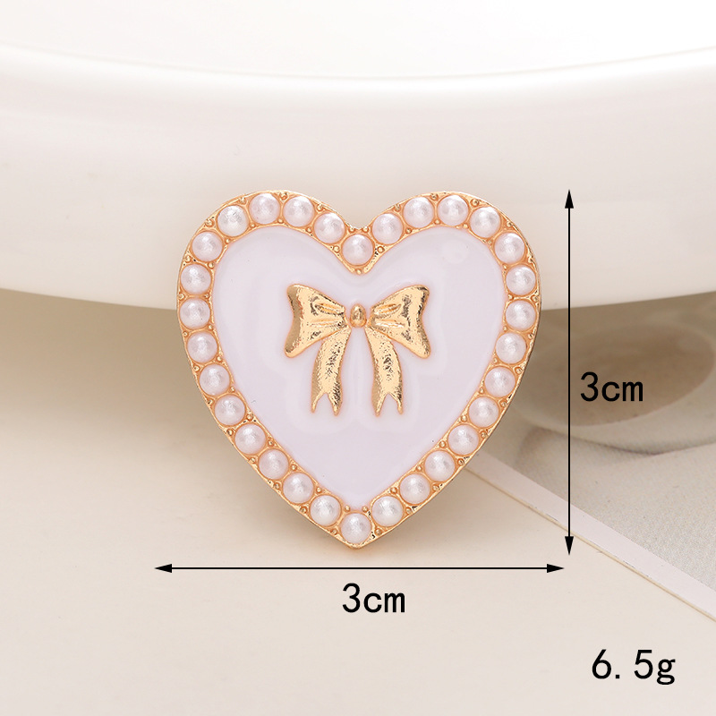 Sweet Heart Shape Alloy Inlay Pearl Jewelry Accessories display picture 4