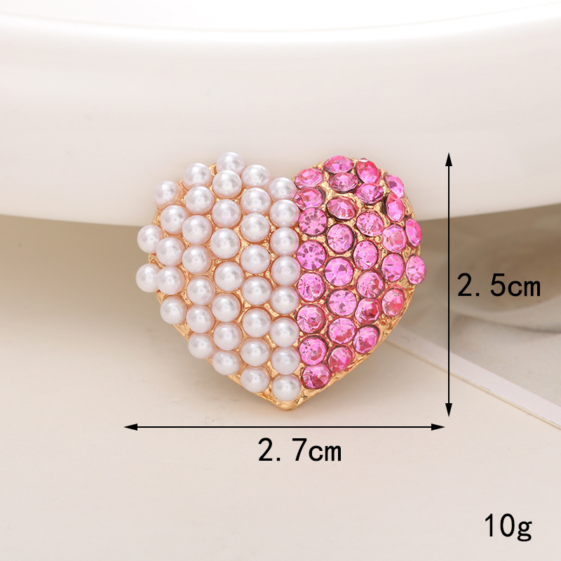 Sweet Heart Shape Alloy Inlay Pearl Jewelry Accessories display picture 5