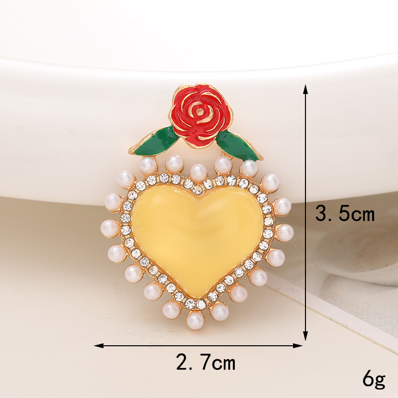 Sweet Heart Shape Alloy Inlay Pearl Jewelry Accessories display picture 6