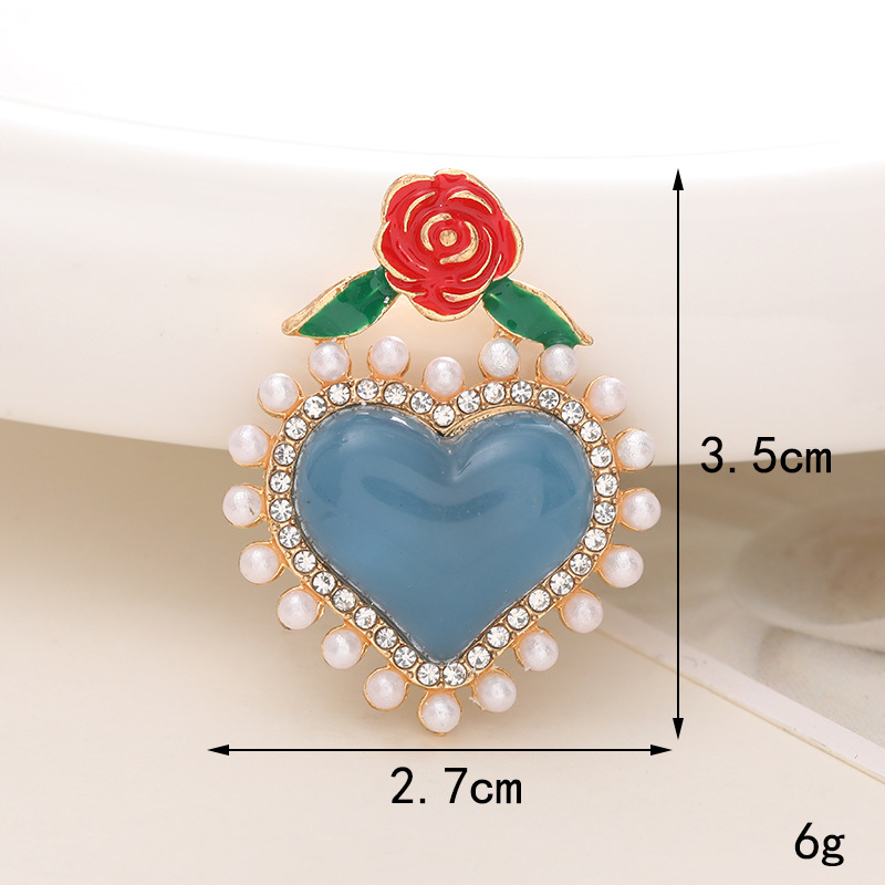 Sweet Heart Shape Alloy Inlay Pearl Jewelry Accessories display picture 7