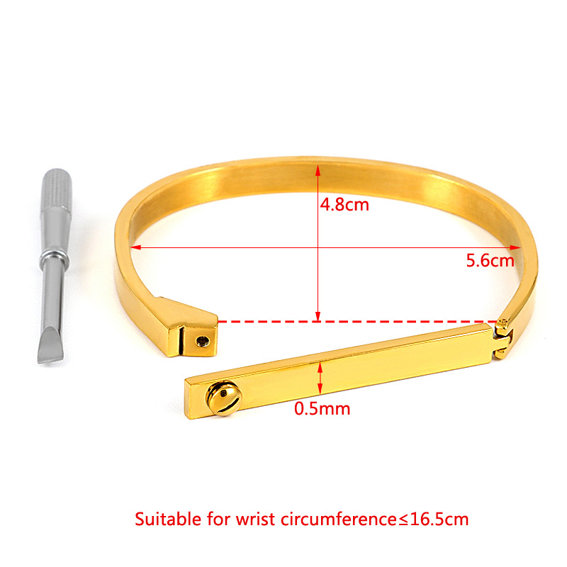 Simple Style Commute Solid Color Stainless Steel Plating Gold Plated Bangle display picture 2