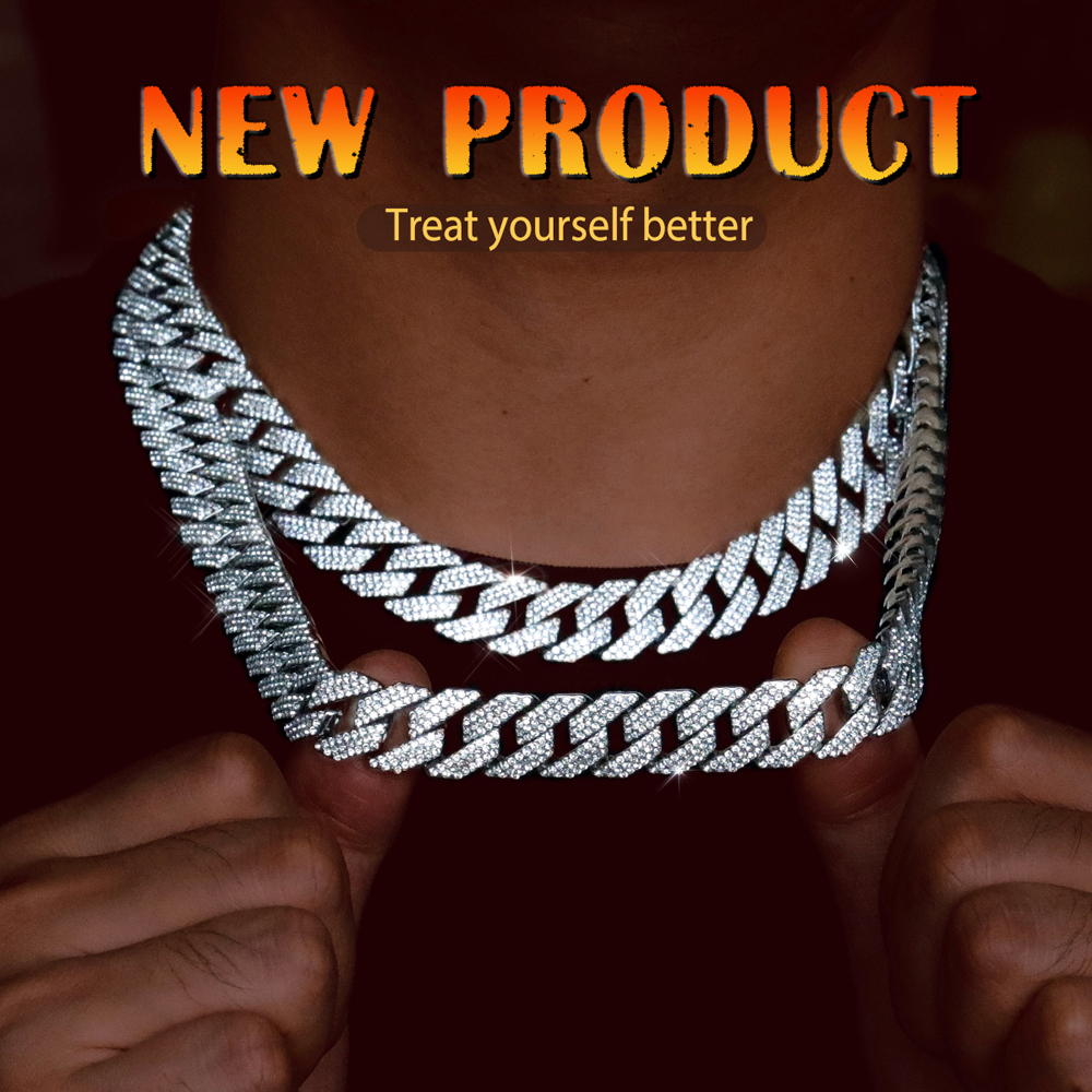Hip-hop Rock Streetwear Necklace Alloy Chain Inlay Rhinestones Men's Necklace display picture 1