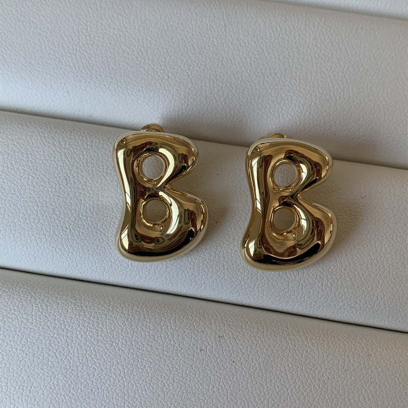 1 Pair Casual Simple Style Letter Polishing Plating Copper Gold Plated Silver Plated Ear Studs display picture 16