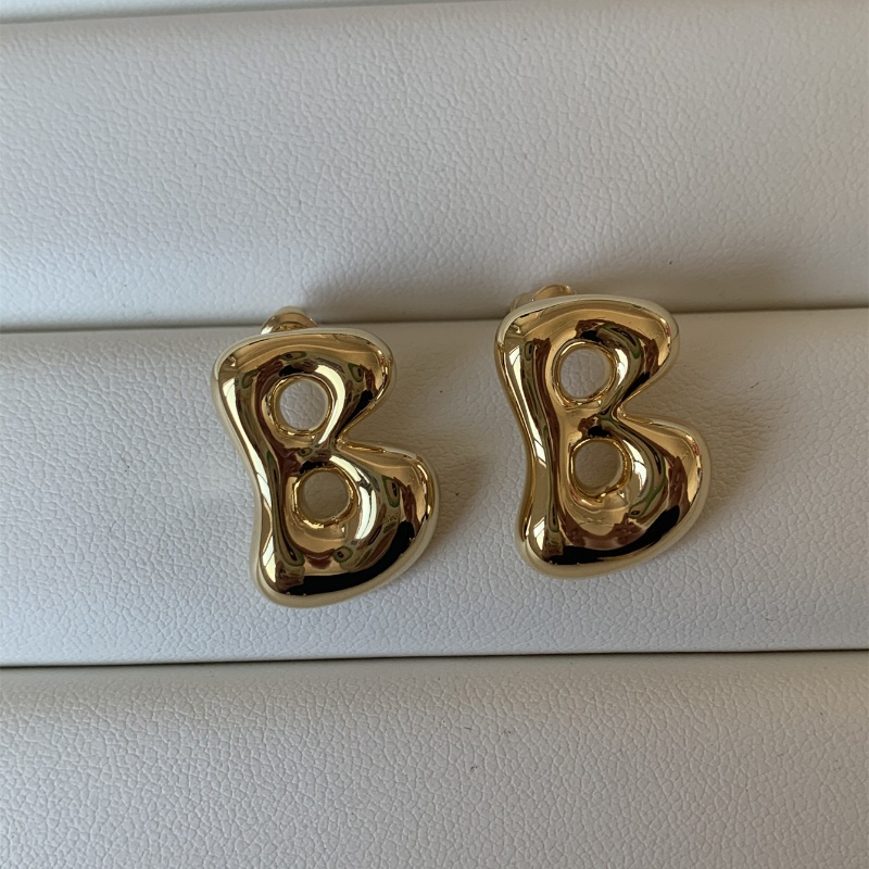1 Pair Casual Simple Style Letter Polishing Plating Copper Gold Plated Silver Plated Ear Studs display picture 17