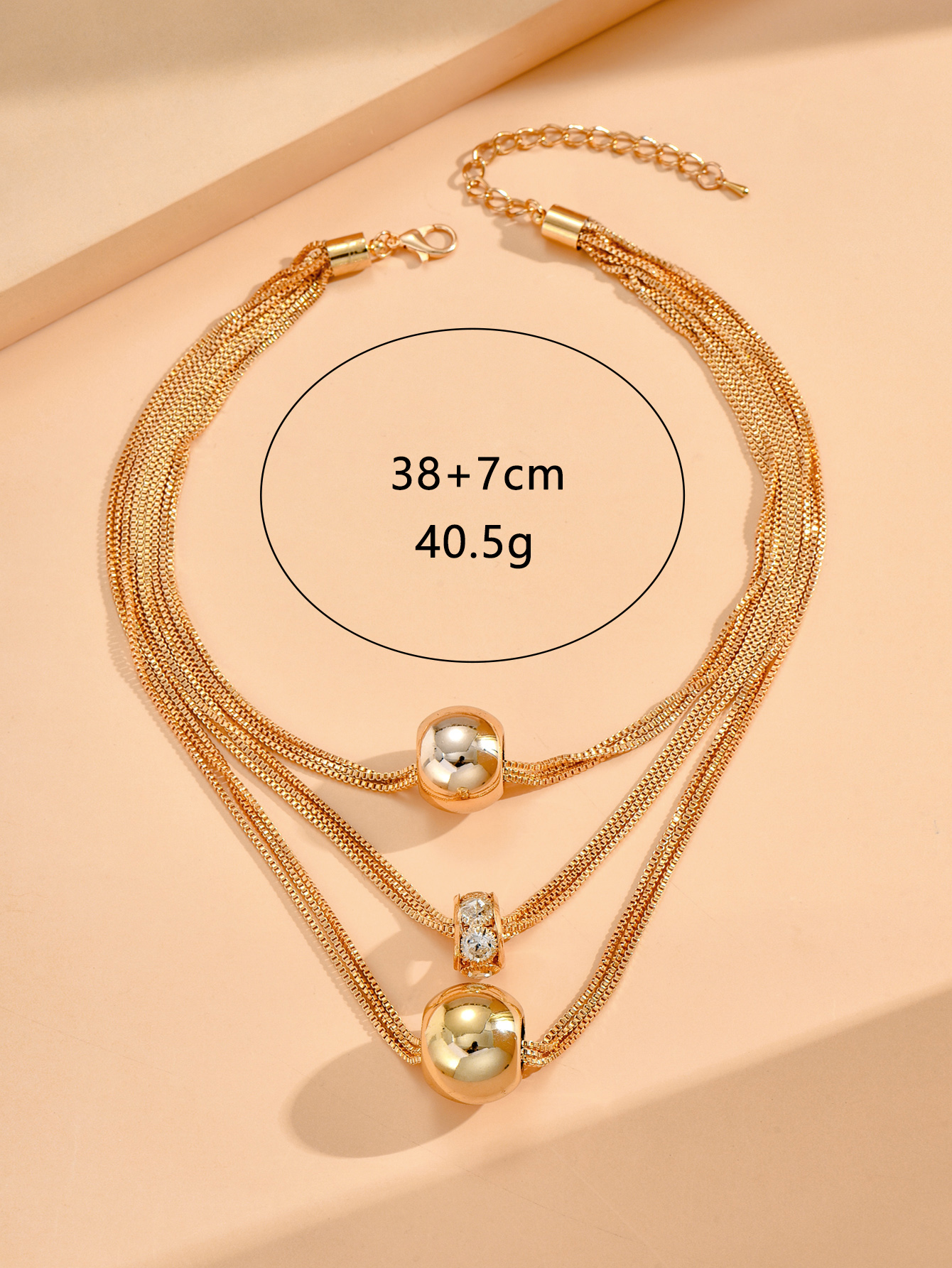 Simple Style Classic Style Solid Color Alloy Inlay Rhinestones Women's Layered Necklaces display picture 5