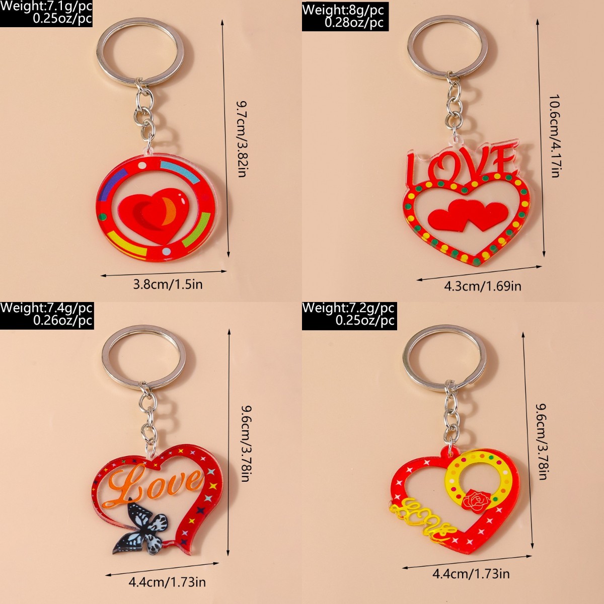 Romantic Heart Shape Zinc Alloy Valentine's Day Keychain display picture 1