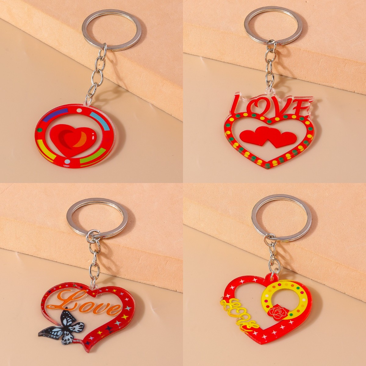 Romantic Heart Shape Zinc Alloy Valentine's Day Keychain display picture 2