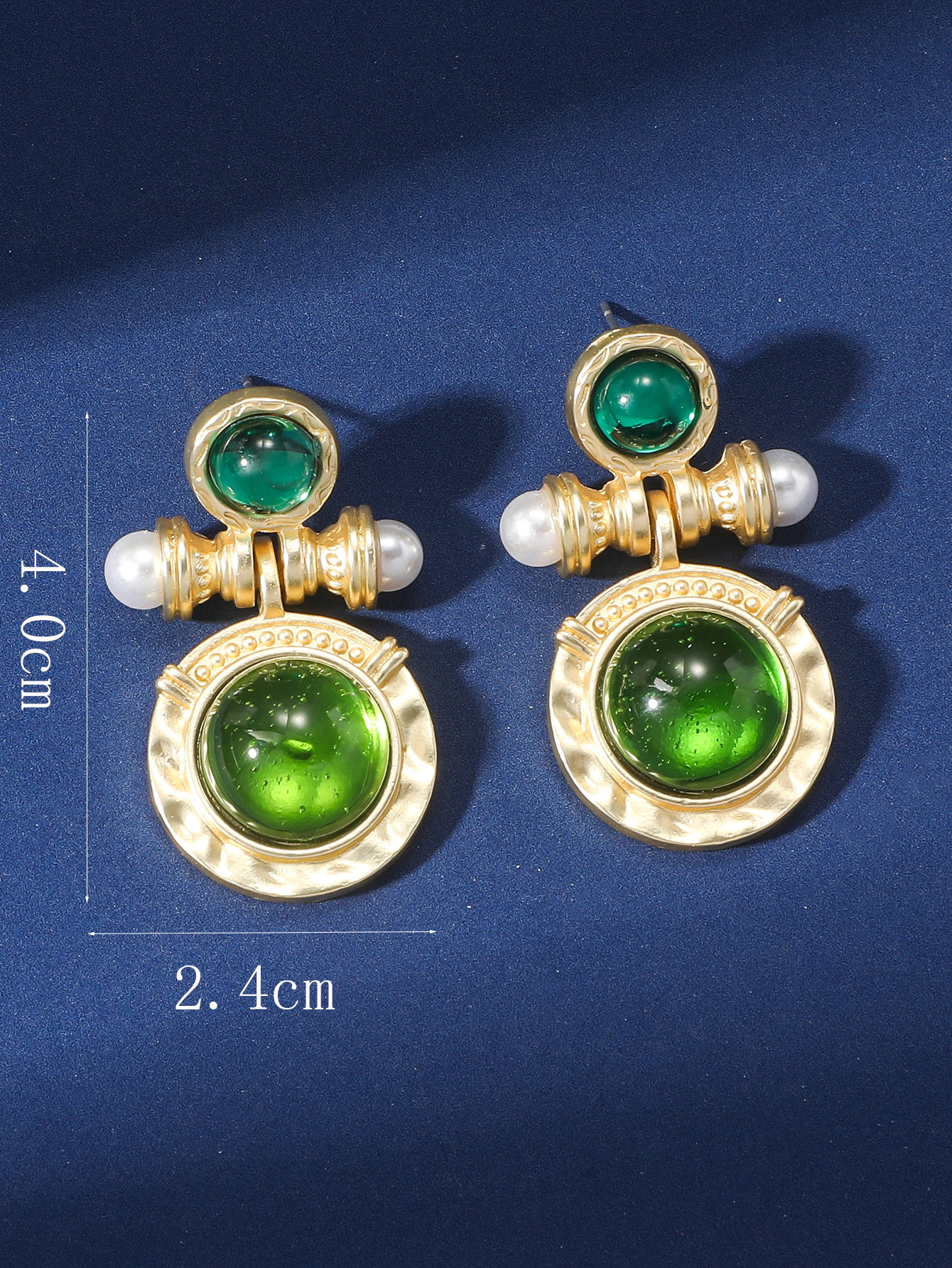 1 Pair Elegant Pastoral Streetwear Geometric Plating Inlay Alloy Resin Gold Plated Drop Earrings display picture 13