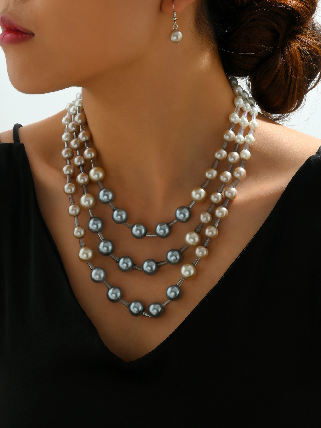 Einfacher Stil Klassischer Stil Runden Kunststoff Perlen Frau Schmuck-set display picture 5