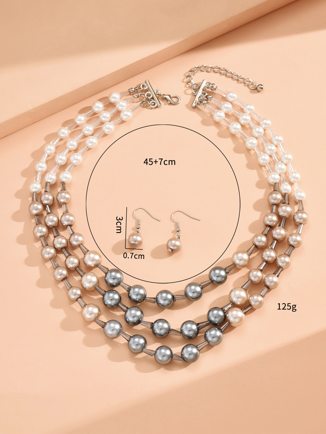 Einfacher Stil Klassischer Stil Runden Kunststoff Perlen Frau Schmuck-set display picture 1