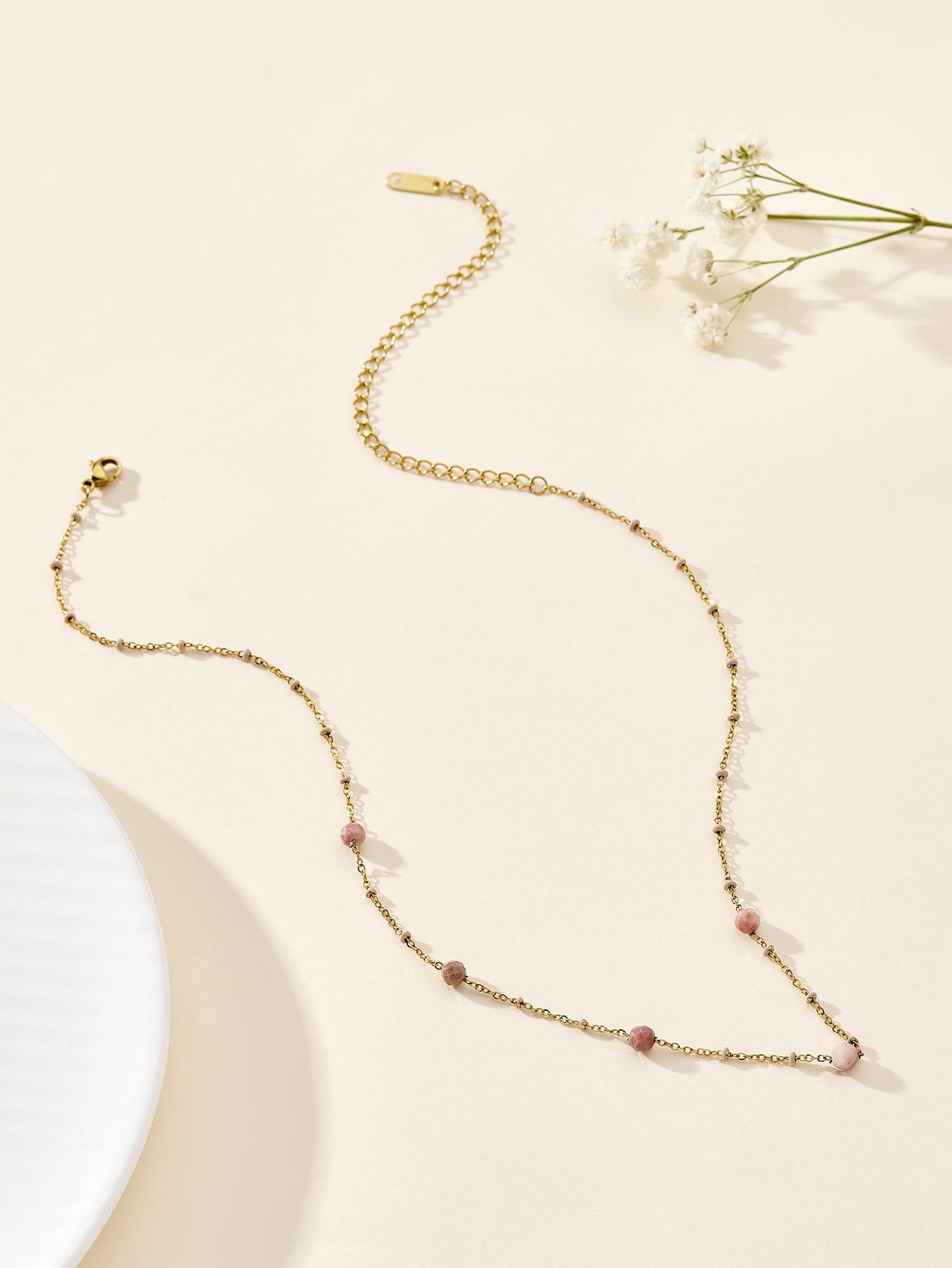 Edelstahl 304 14 Karat Vergoldet Einfacher Stil Pendeln Perlen Überzug Farbblock Halskette display picture 2