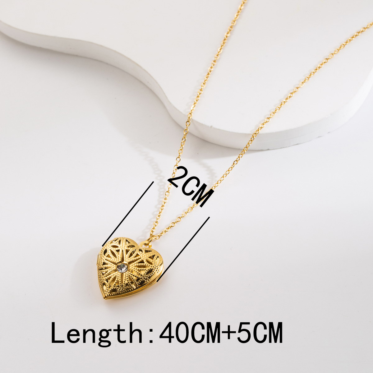 Stainless Steel Titanium Steel 14K Gold Plated Elegant Vintage Style Inlay Heart Shape Zircon Pendant Necklace display picture 1