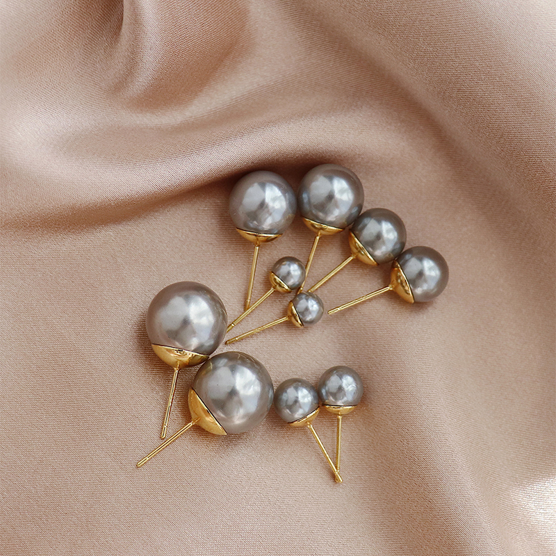 1 Pair Simple Style Round Plating Inlay Freshwater Pearl Artificial Pearls Gold Plated Ear Studs display picture 6