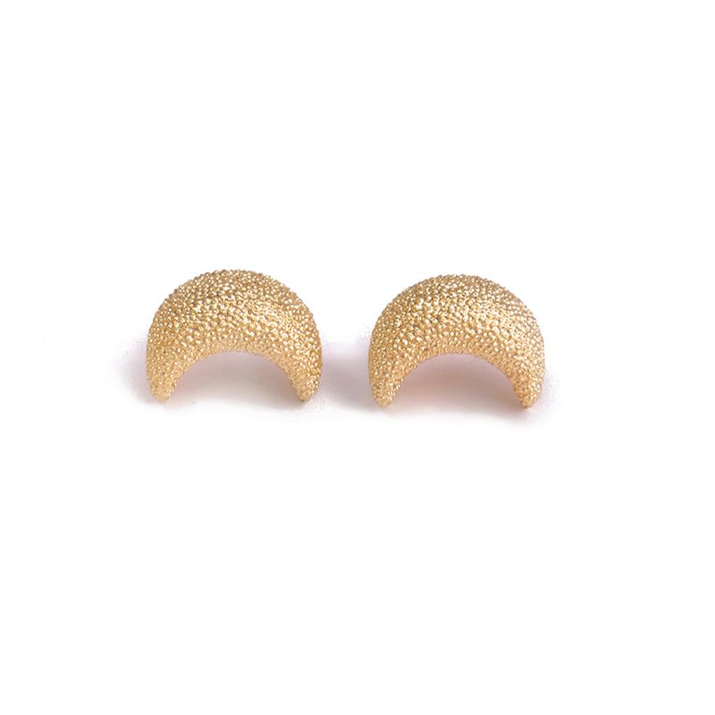 1 Pair Luxurious Commute C Shape Moon Plating Copper 18k Gold Plated Silver Plated Ear Studs display picture 6