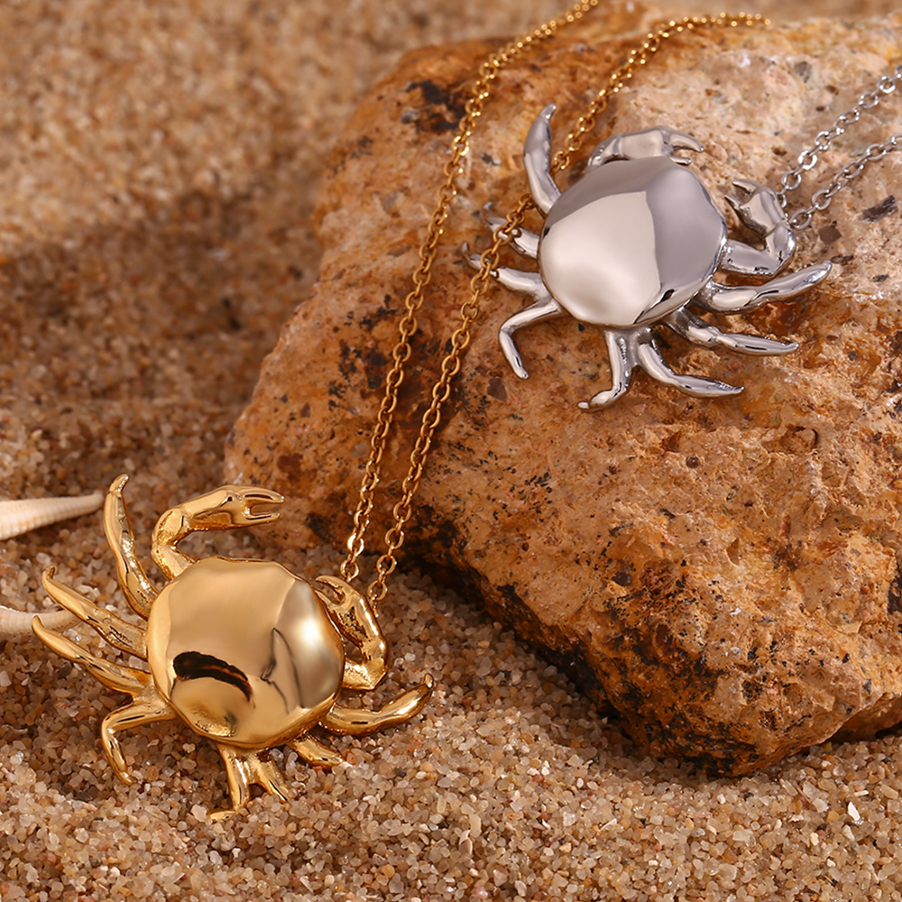 Basic Classic Style Streetwear Crab Stainless Steel Plating 18k Gold Plated Earrings Necklace display picture 11