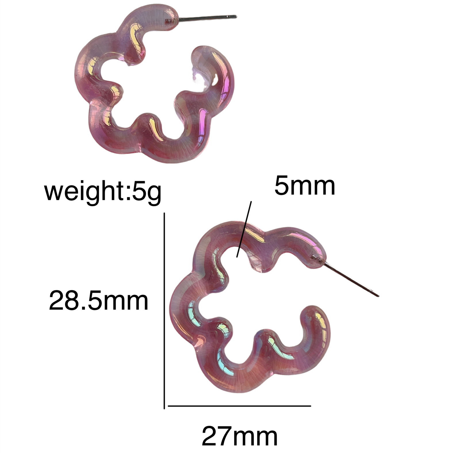 1 Pair Sweet Flower Hollow Out Arylic Ear Studs display picture 1