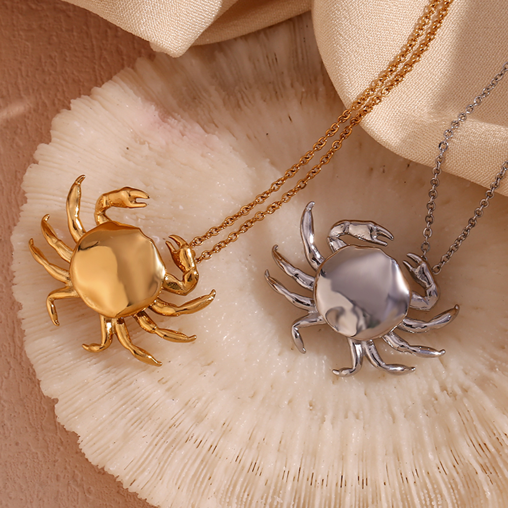 Basic Classic Style Streetwear Crab Stainless Steel Plating 18k Gold Plated Earrings Necklace display picture 10